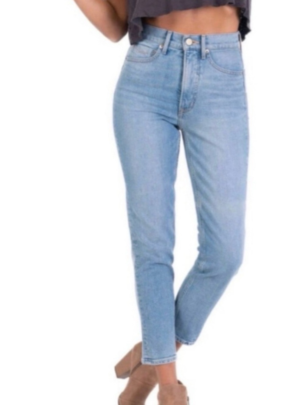 Revtown Jeans High-Rise Straight Women 28 Blue Light Wash Stretch Decade Denim